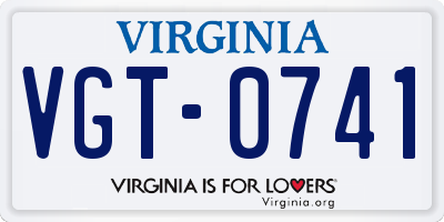 VA license plate VGT0741