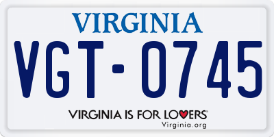 VA license plate VGT0745