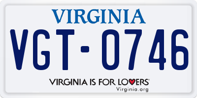 VA license plate VGT0746