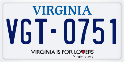 VA license plate VGT0751