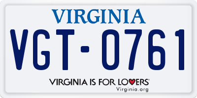 VA license plate VGT0761