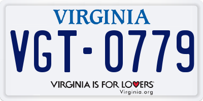 VA license plate VGT0779