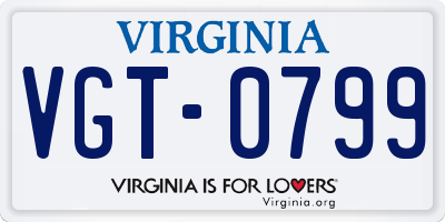 VA license plate VGT0799