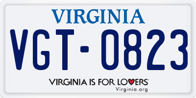 VA license plate VGT0823