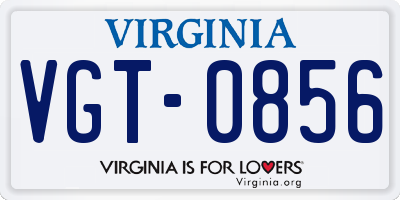 VA license plate VGT0856