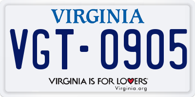 VA license plate VGT0905