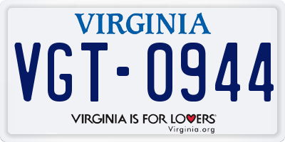 VA license plate VGT0944