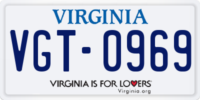 VA license plate VGT0969