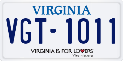 VA license plate VGT1011