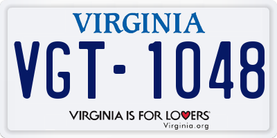 VA license plate VGT1048