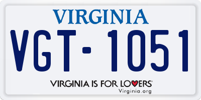 VA license plate VGT1051