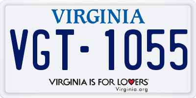 VA license plate VGT1055