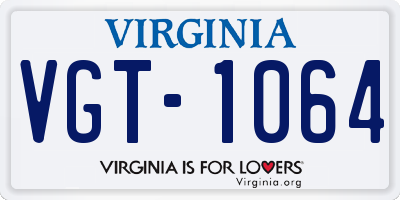 VA license plate VGT1064