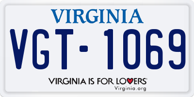 VA license plate VGT1069