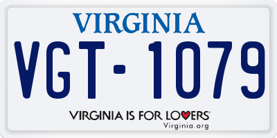 VA license plate VGT1079