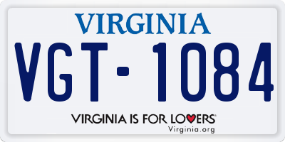 VA license plate VGT1084