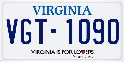 VA license plate VGT1090