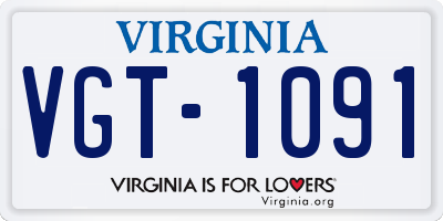 VA license plate VGT1091