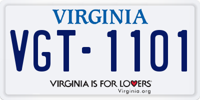 VA license plate VGT1101