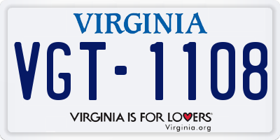 VA license plate VGT1108