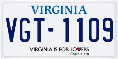 VA license plate VGT1109