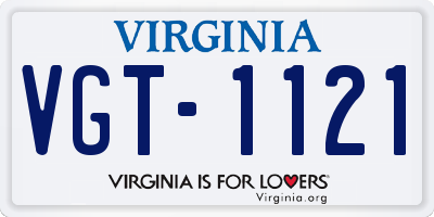 VA license plate VGT1121