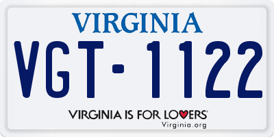 VA license plate VGT1122