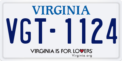 VA license plate VGT1124