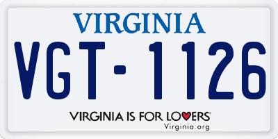 VA license plate VGT1126