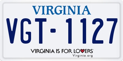 VA license plate VGT1127