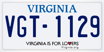 VA license plate VGT1129