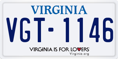VA license plate VGT1146