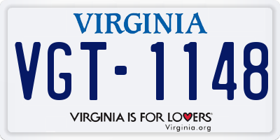 VA license plate VGT1148