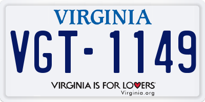 VA license plate VGT1149