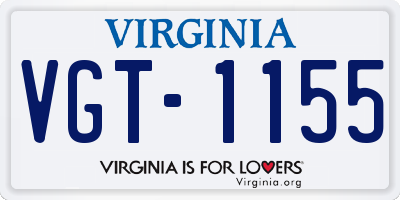 VA license plate VGT1155