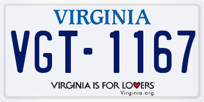 VA license plate VGT1167