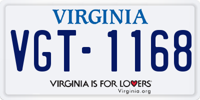 VA license plate VGT1168