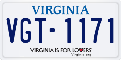 VA license plate VGT1171
