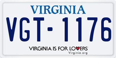VA license plate VGT1176