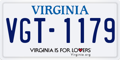 VA license plate VGT1179