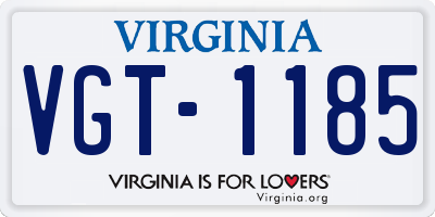 VA license plate VGT1185