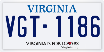 VA license plate VGT1186