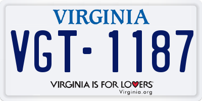 VA license plate VGT1187