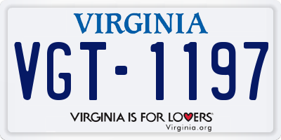 VA license plate VGT1197