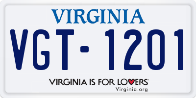 VA license plate VGT1201