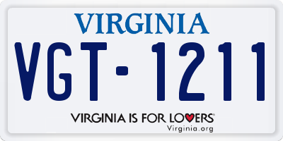 VA license plate VGT1211
