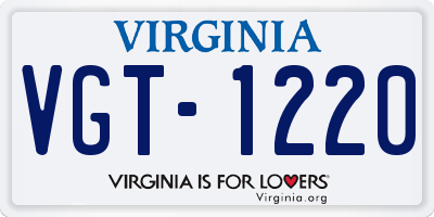 VA license plate VGT1220
