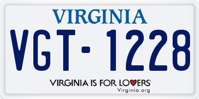VA license plate VGT1228