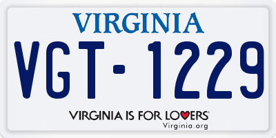 VA license plate VGT1229