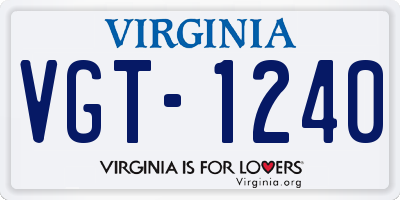VA license plate VGT1240